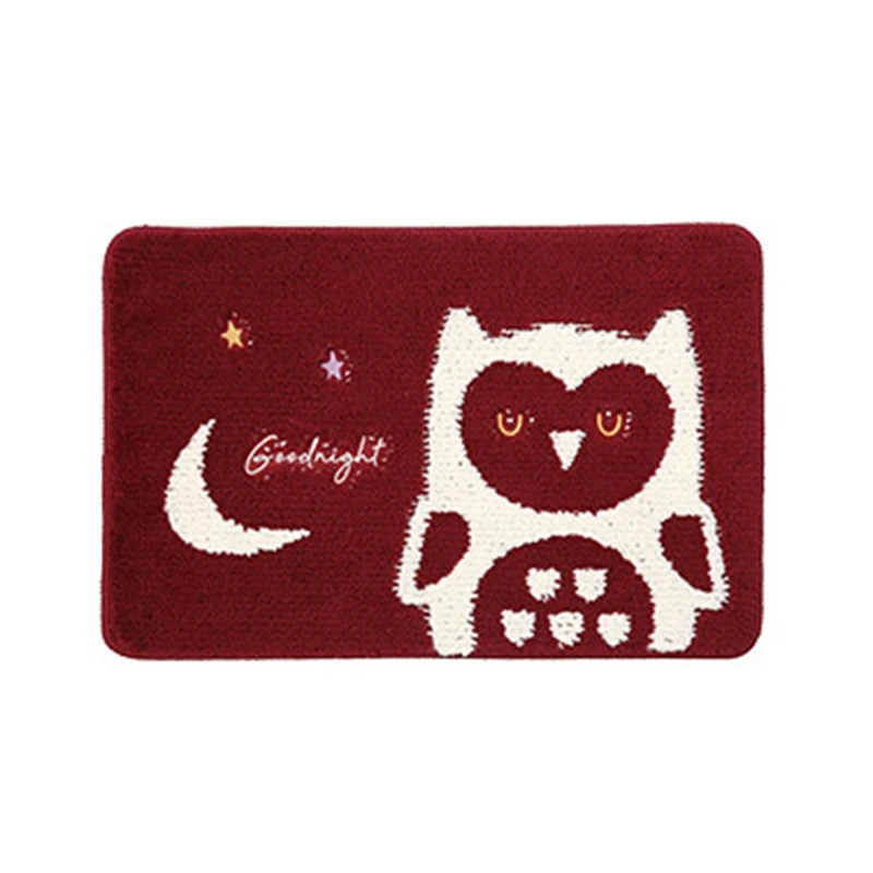 Red owl Коврик для ванной комнаты, мягкий кухонный коврик, впитывающий воду, коврик для пола, Противоскользящий коврик, добро пожаловать, ковер для передней двери, мультяшный домашний декор - Цвет: Red owl