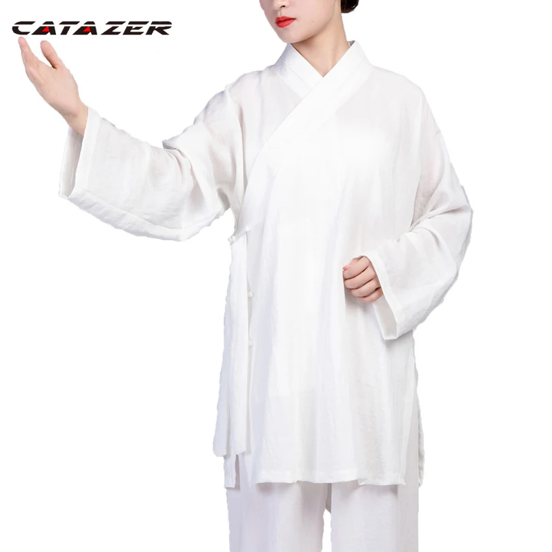 Estate Lino Shaolin Monaco Uniforme Arti Marziali Tai Chi Suit Wushu Wing Chun Abbigliamento Abiti Da Meditazione