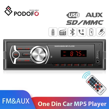 

Podofo 1 Din Car Radio Stereo Remote Control Digital Bluetooth Audio Music Stereo 12V Car MP3 Player USB/SD/AUX-IN Car Audio