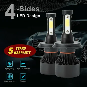 

Spotlight Headlights Waterproof Shockproof Replacement 4-Sides H4 Bulbs