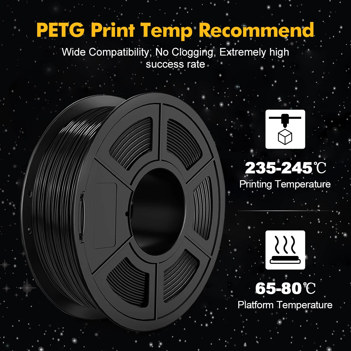 GOHIGH PETG 5 Rolls 5KG Filament  PETG 3D Printer Materials Refills Environmental Protection Non-toxic For All Prin