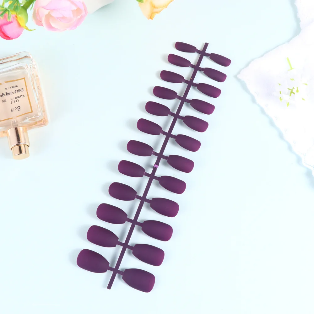 120 шт/5 листов женские матовые накладки для ногтей многоразмерные одноцветные