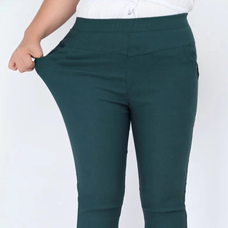 Новые женские узкие брюки размера плюс 6XL, 11 стильные модные женские Стрейчевые узкие брюки/леггинсы с высокой талией