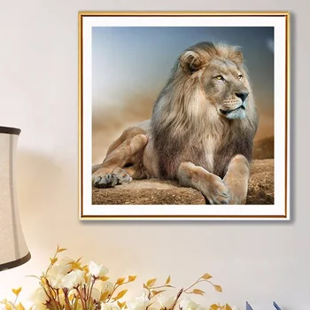 

5D diy Diamond Painting Lion Cross stitch Full Square Round Drill Diamond Embroidery Animal Rhinestones Picture Diamond Mosaic