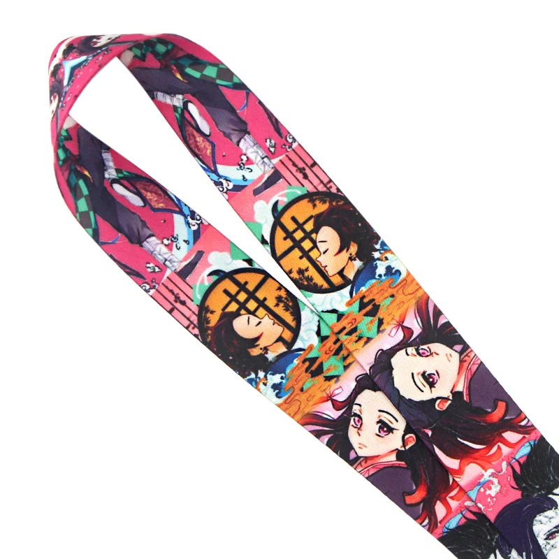 PC527 мультяшный демон убийца Kimetsu No Yaiba Lanyards ID бейдж держатель ID карты пропуск мобильный телефон ремешки бейдж держатель для ключей брелок