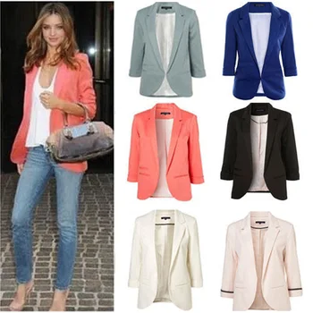 

Multi-Color Cropped Sleeves Casual Small Blazer Women Spring And Autumn Commuter Models Slim Blazer Jacket Female