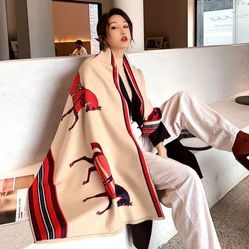 

Women's Korean-Style Fashionable Embroidered Scarf for 2020 New Style for Autumn and Winter Warming Scarf