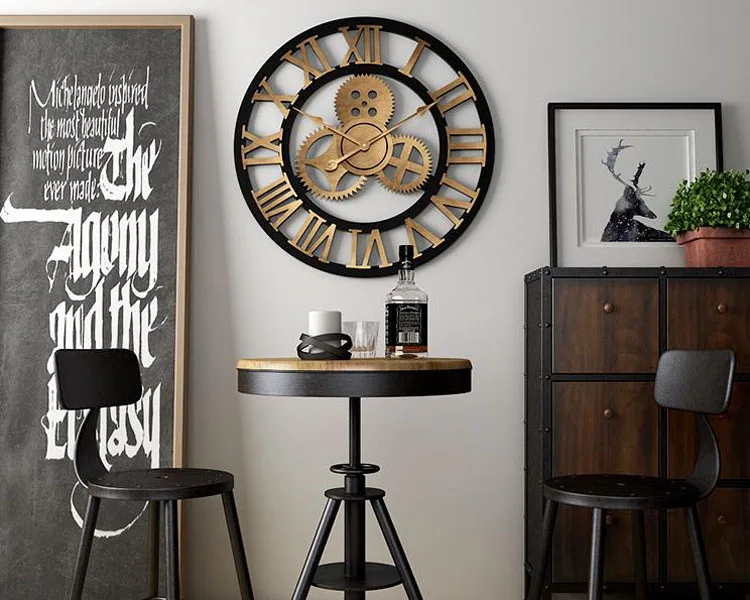 Настенные часы ручной работы Saat, негабаритные настенные часы Reloj Pared Horloge, часы Duvar Saati, роскошные художественные большие деревянные часы, винтажный домашний декор