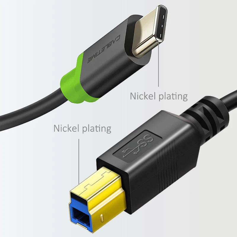 CABLETIME Type C to USB 3.0 BM Printer Cable 5Gbps High Speed USB3.0 Scanner Cable Extension Printer Cable For HP Printer C244 CABLETIME Type C to USB 3.0 BM Printer Cable 5Gbps High Speed USB3.0 Scanner Cable Extension Printer Cable For HP Printer C244