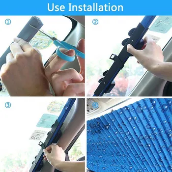 

Car Retractable Window Sunshade Foldable Anti-UV Car Window Shade Windshield Sunshade Cover Shield Curtain Auto Sun Shade