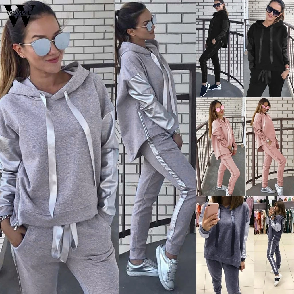 Womail Women tracksuit Autumn Hooded Sets Long Sleeve Hoodies Coats long Pants Two Piece Matching Sets Autumn Sport Fitness Suit Womail Women tracksuit Autumn Hooded Sets Long Sleeve Hoodies Coats long Pants Two Piece Matching Sets Autumn Sport Fitness Suit