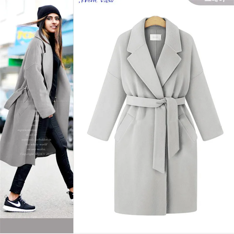 Casual Fashion Elegant Wool Coat Plus Size Women Streetwear Female 2019 | Женская одежда