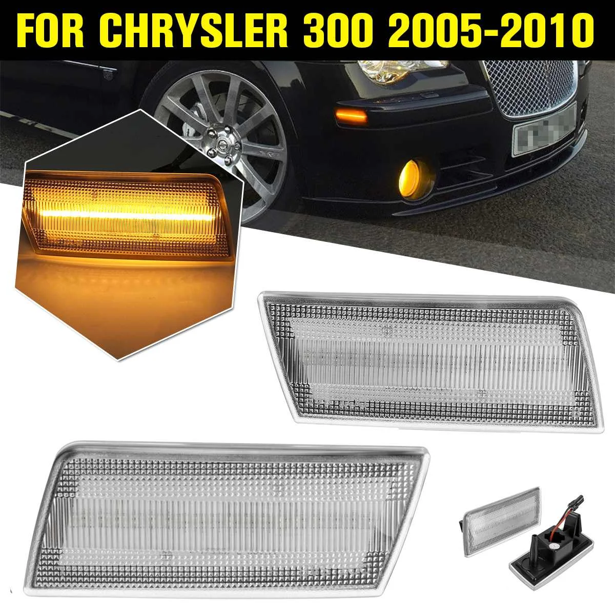

NEW A Pair Left and Right LED Front Side Marker Light Indicator Lamp For Chrysler 300 2005-2010 CH2550125