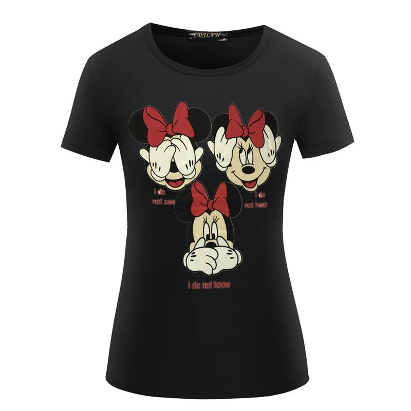 Забавная футболка с рисунком мышки, топы, женские модные топы, 5 цветов, женская одежда с круглым вырезом