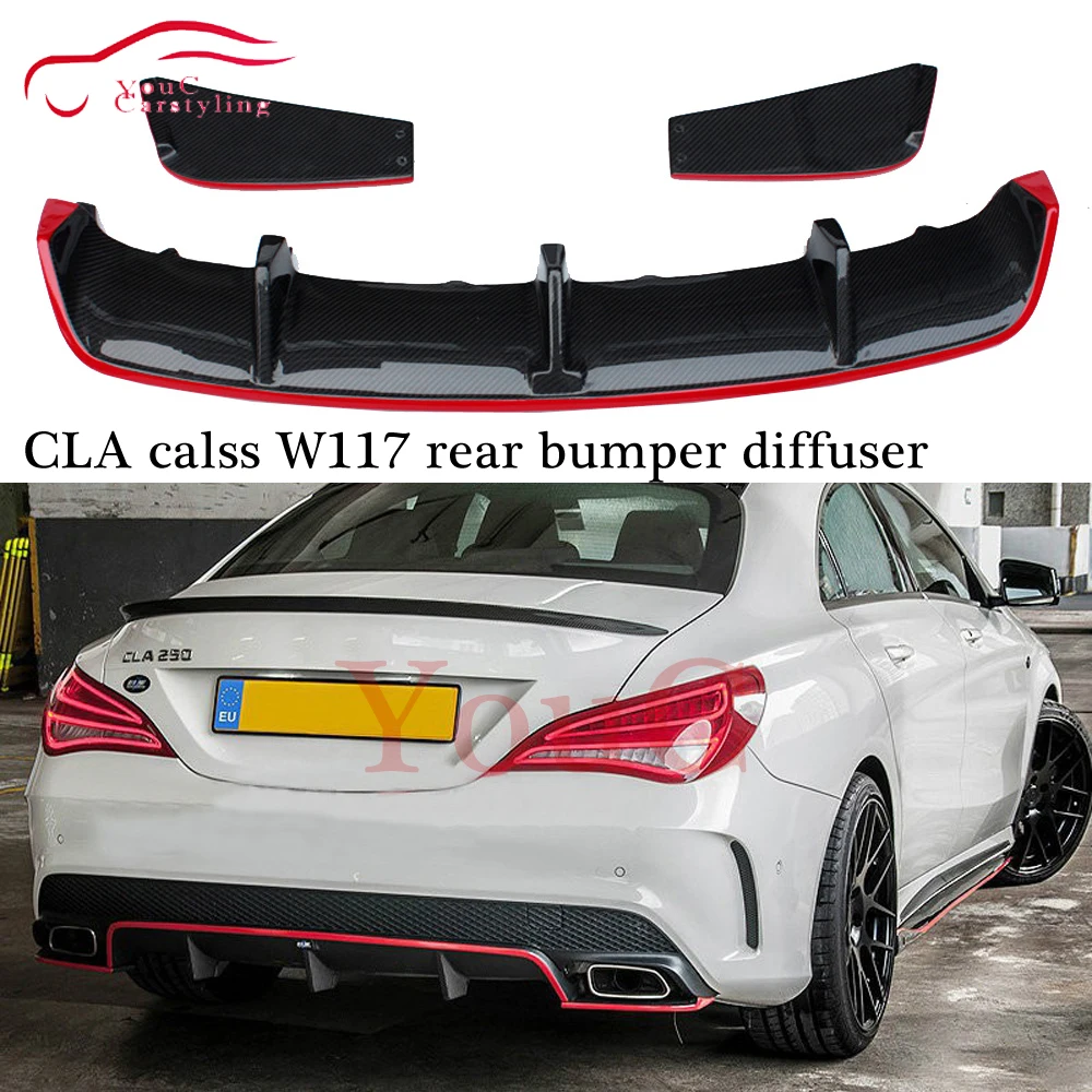 W117 углеродного волокна заднего бампера для Mercedes cla класс W117 A117 C117 CLA180 CLA200 CLA250 CLA45 AMG