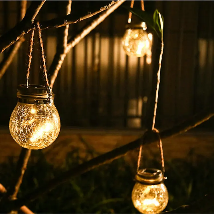 Conduziu a Luz Morna para a Decoração Exterior do Natal do Jardim do Terraço a Bola de Vidro Impermeável Moderna Solar Branca Fria 8 A bola de vidro impermeável moderna conduziu