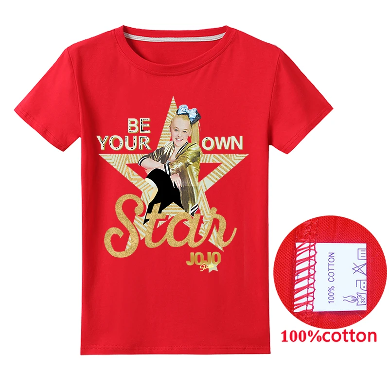 Новинка; Одежда для девочек; футболка JoJo Siwa; детская хлопковая футболка с короткими рукавами; сезон лето-осень; футболки для малышей; Повседневная Рождественская одежда