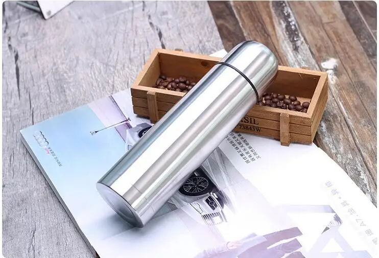 Двухслойная цилиндрическая форма термос нержавеющая сталь BPA свободная Вакуумная бутылка для воды колба бутылка для напитков кофейная кружка для путешествий чашка