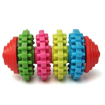 

Colorful Rubber Pet Dog Puppy Teething Healthy Teeth Gums Chew Play Toy Ran Color