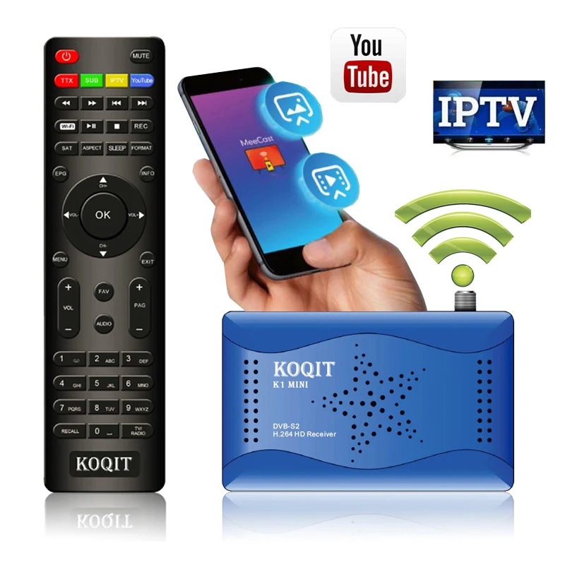 Koqit dvb s2 спутниковый ТВ приемник IP Декодер СБ T2MI тюнер DVB S2 зеркало Экран литой WI FI