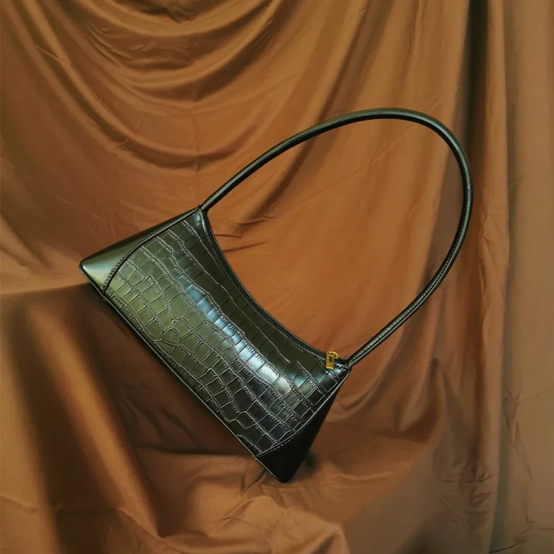 

Retro Crocodile Pattern Handbags For Women Alligator Shoulder Bags Fashion Solid Color Underarm Bags Baguette Elegant Handbags