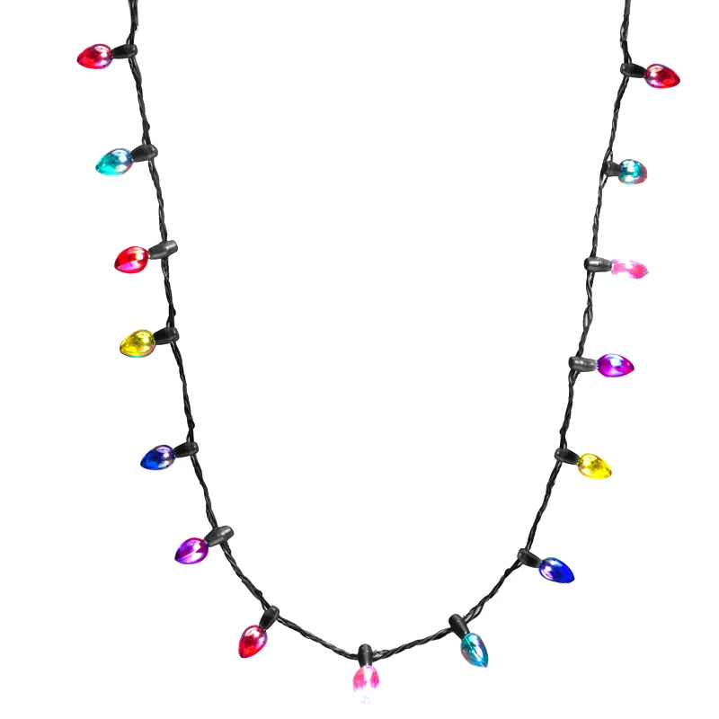 Light Glowing Led Necklace Flashing Light-up Blinking Christmas Lights ...