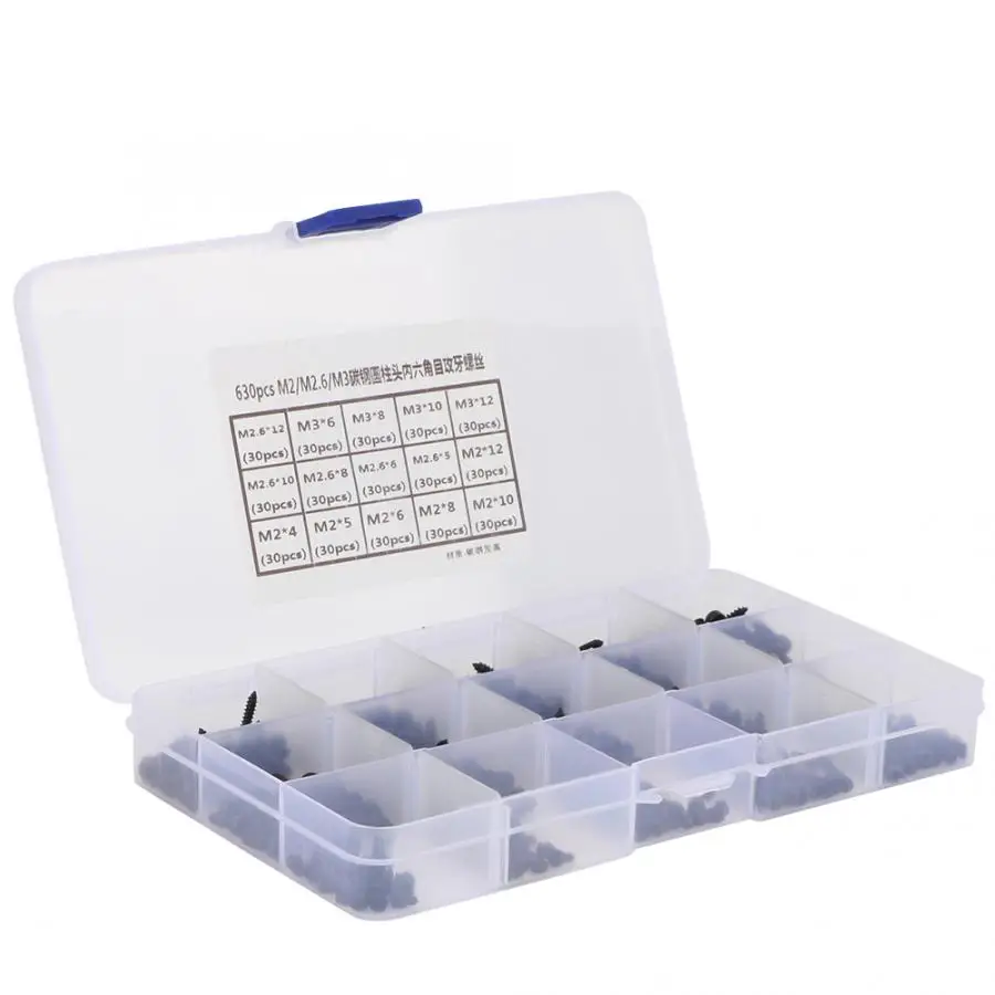 450pcs M2.6*12\M3*6\M3*8\M3*10\M3*12\M2.6*10\M2.6*8\M2.6*6\M2.6*5 Hex Tapping Screw Set