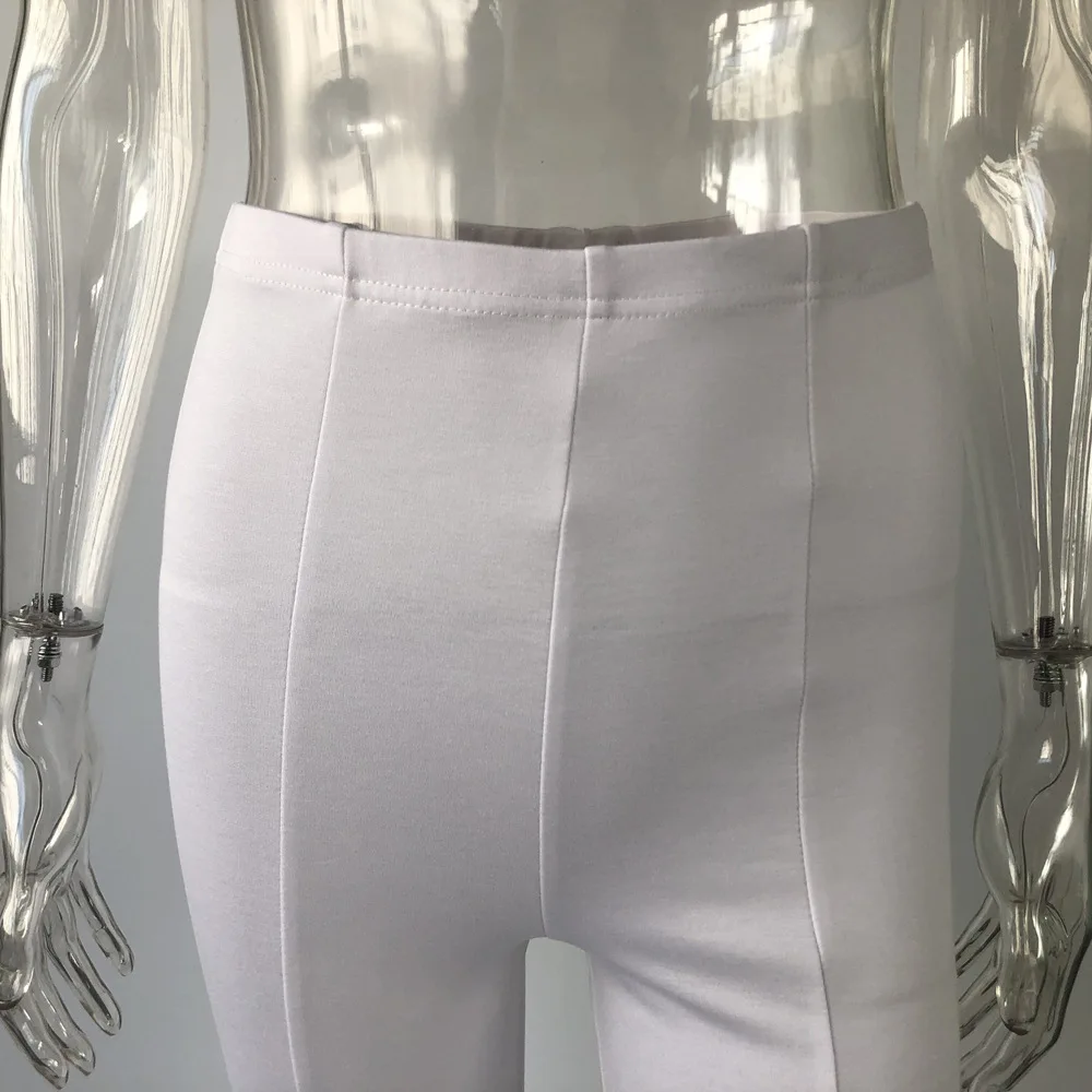 XLLAIS, плотные белые уличные брюки, женские сексуальные брюки с высокой талией, узкие брюки на молнии, женская одежда, Стрейчевые брюки