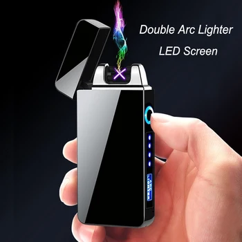 

Double Arc Plasma Electronic cigarette lighter Windproof Pipe USB Charging Pulsed for men Smoking Flameless electric Lighters