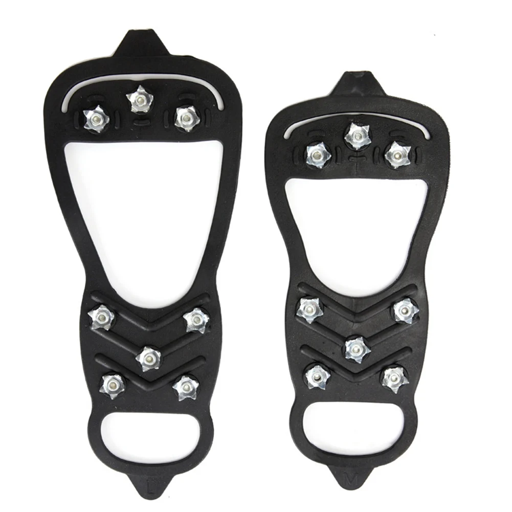 Winter Outdoor Anti-Skid Ice Climbing Shoe Spikes Ice Grips Cleats Over Snow Shoes Covers Crampon Stretch Tight Rubber Band 2