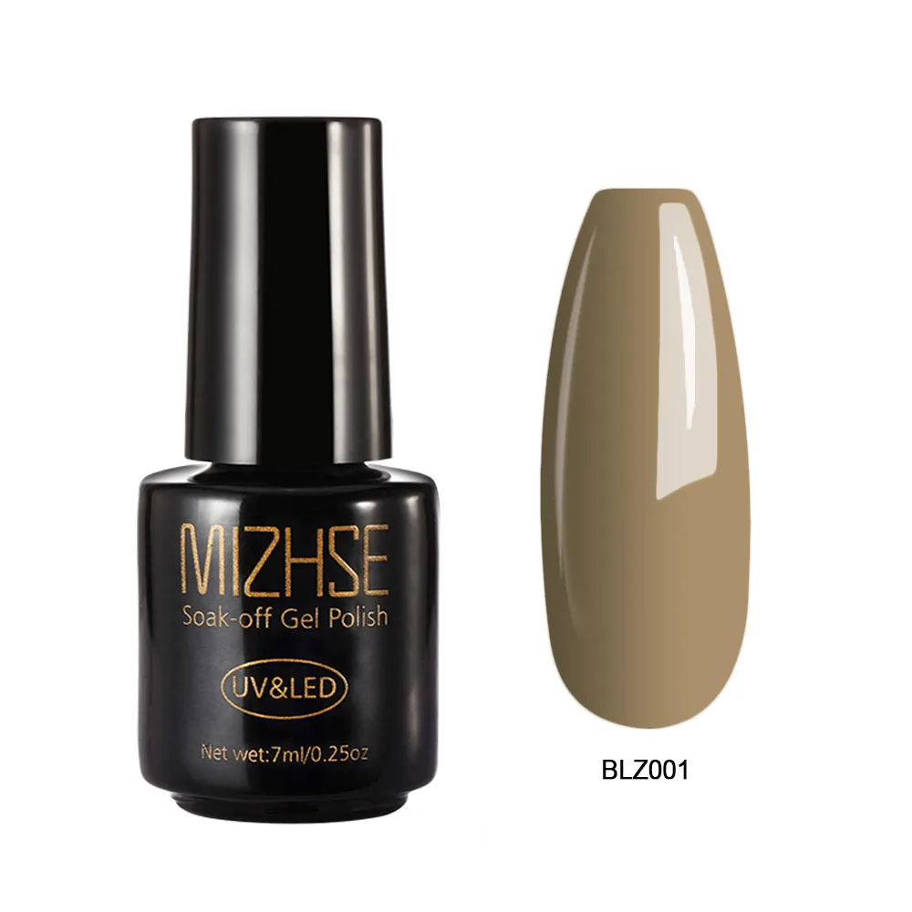 blz001 MIZHSE коричневый кофе серия лак для ногтей Маникюр для наращивания ногтей Vernis Перманентный лак для ногтей для УФ-и светодиодной лампы замочить от гель-лака - Цвет: blz001