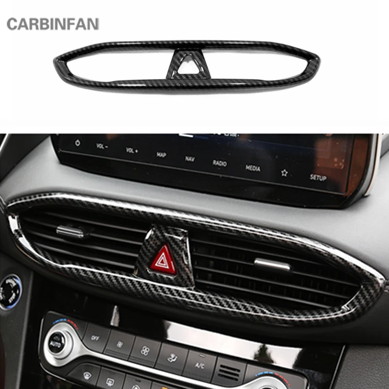 Для Hyundai Santa Fe IX45 4th 2019 2020 автомобильный стайлинг углеродное волокно центральное