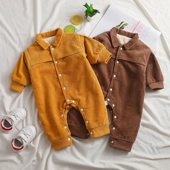 66 100cm Nowy Zima Cordury Zagescic Cieply Polar Wewnatrz Baby Gap Baby Boy Zima Romper Baby Girl Ogolnie Tanie I Dobre Opinie