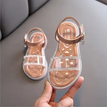 

Girls Sandals Fashion Summer New Baby Shoes Children Korean Style Sandals Big Kids Soft Bottom Princess Shoes