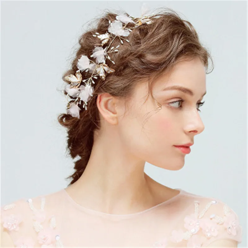 

Pearls Bridal Hairband Women's Wedding Jewelry Accessories Handmade Butterfly Bridal Headwear Flower Bride Headpieces Headband