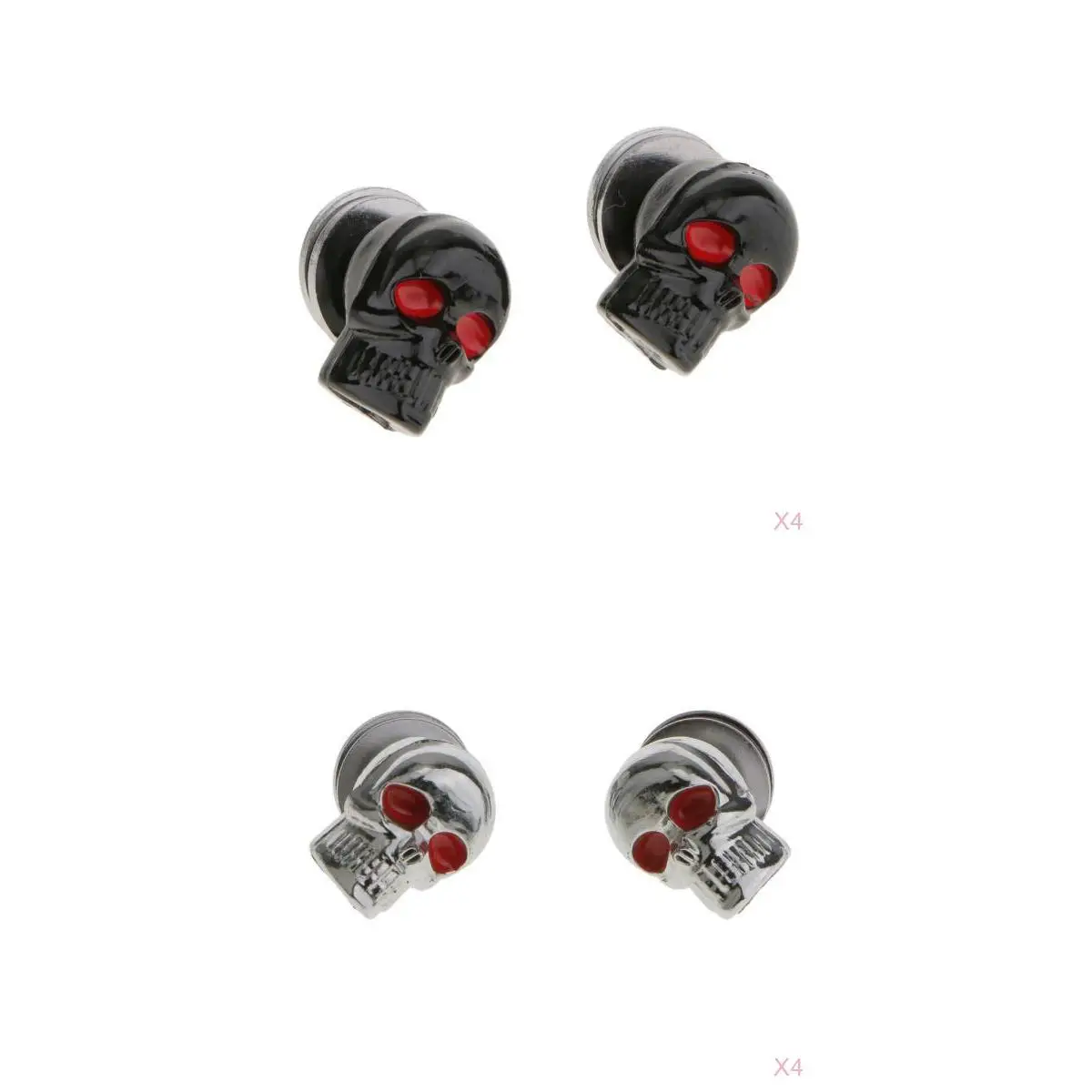 4 x Skulls License Plate Frame Bolt Screw Fastener Motorcycle Car Truck