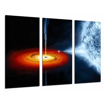 

Astronomy Black Hole Space Planet Star photo print on wood, modern picture decorative 26810
