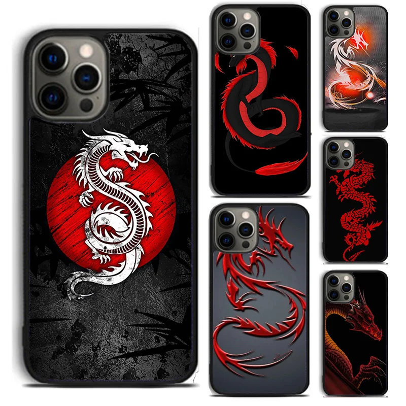 Custodia Per Telefono Red Dragon Per Iphone 15 14 6 7 8 Plus X Xr Xs Se2020 Apple 11 12 13 Mini Pro Max Coque