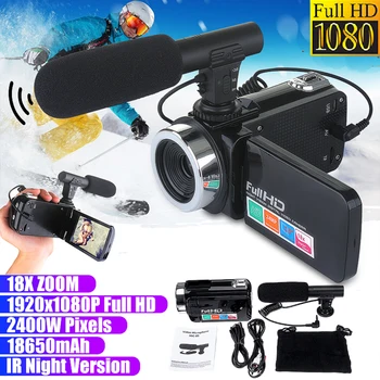 

Professional 1080P HD Camcorder Video Camera Night Vision 3.0 Inch LCD Touch Screen Camera 18X digital zoom Camera With Mic