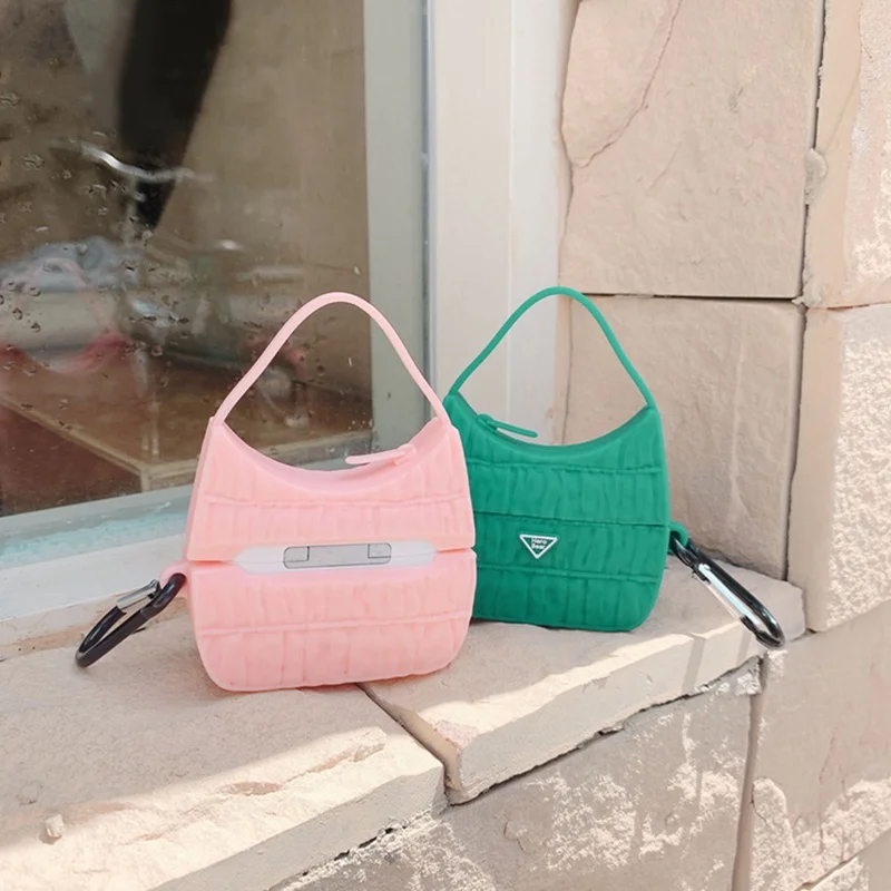 

Creative Handbag Shaped Silicone Protector for AirPods Pro 3rd Apple Bluetooth Earphone Case Cover Charging Box with Carabiner