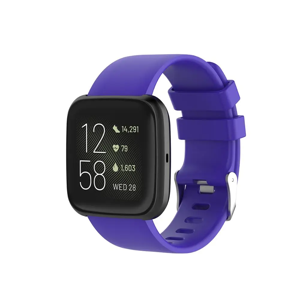 Новинка 23 мм ремешки для часов Fitbit Versa/Versa 2 lite полосы мягкого Замена TPU спортивный ремешок для часов с металлической пряжкой Для Fitbit Versa