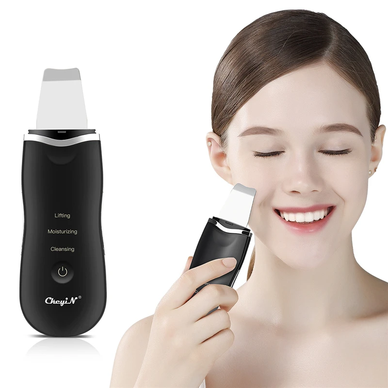 

Ultrasonic Facial Skin Scrubber Deep Cleaning Machine Peeling Vibration Remove Dirt Face Lift Blackhead Removal Exfoliating P50