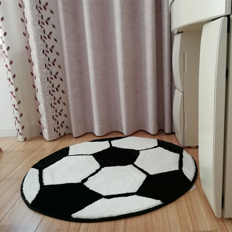 Cartoon Round Basketball Carpet Living Room Parlor floor Mats Kids football Boy Bedroom Chair thick Rugs baby Bath | Дом и сад