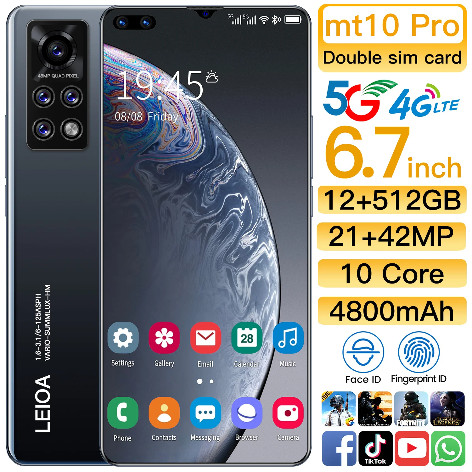 Смартфон с 10 1-дюймовым дисплеем десятиядерным процессором MT10 Pro Android 0 ОЗУ 12 Гб ПЗУ