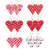 Boucles d'oreilles en cuir Pu, ajourées, pendentif en cœur, amour, cadeau de la saint-valentin, vente en gros, nouvelle collection ► Photo 2/6