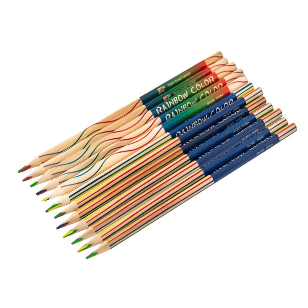 12x Rainbow Professional Oil Based Colored Pencils for Artist Kids Beginners Color Pencils for Coloring Drawing and Sketching