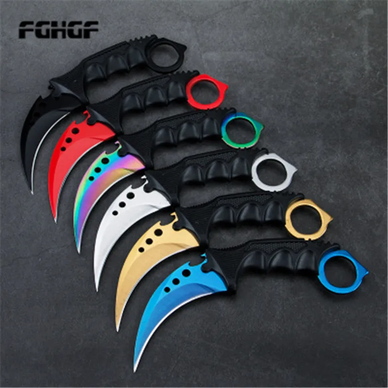 

Karambit CSGO game claw knife outdoor claw high hardness wilderness survival knife multi-function straight knife