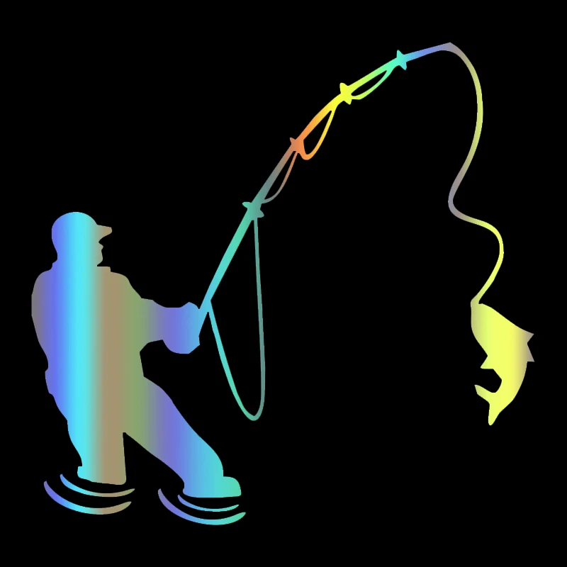 Various Sizes funny car sticker fishing fisherman waterproof vinyl decal for auto car stickers styling car sticker car stickers car body stickers