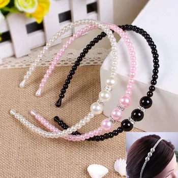

1 Pc Hair Accessories Bezel with Rhinestone Headband Elegant Girls Pearl Princess Hairpins Women's Headbands Hair Band