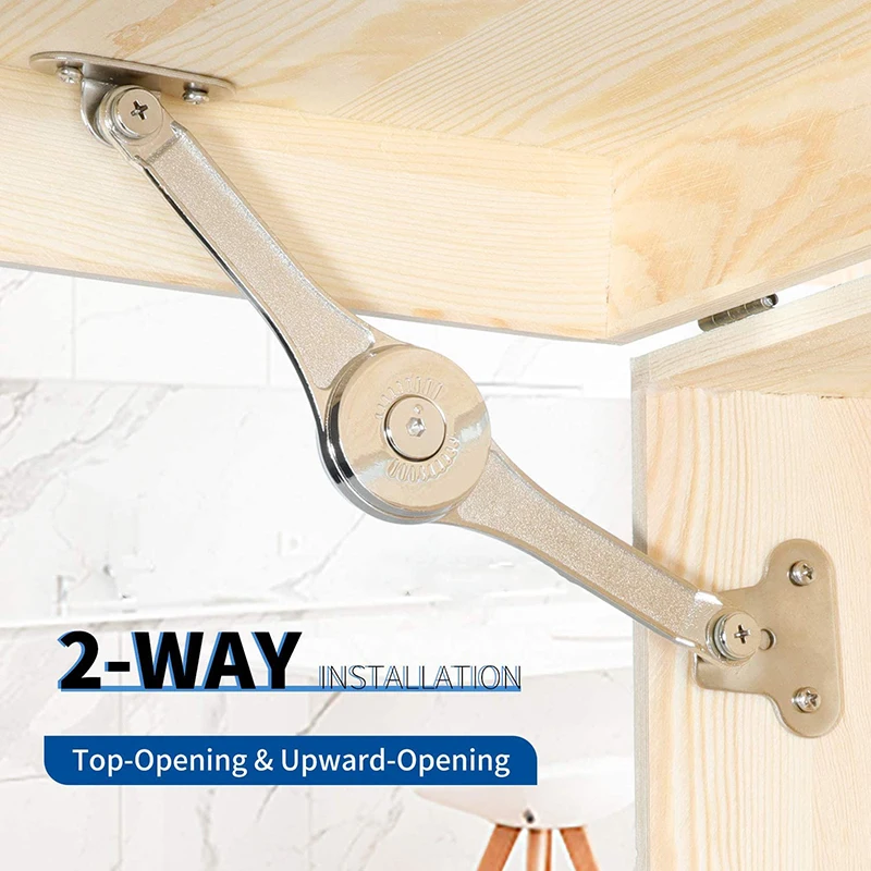 2Pcs Heavy Duty Lid Support Hinges Soft Close Folding Lid Stay Hinge Keep Hinge Open for Cabinet Kitchen Wardrobe Hardware cabinet door hinges furniture hinge cabinet hinges